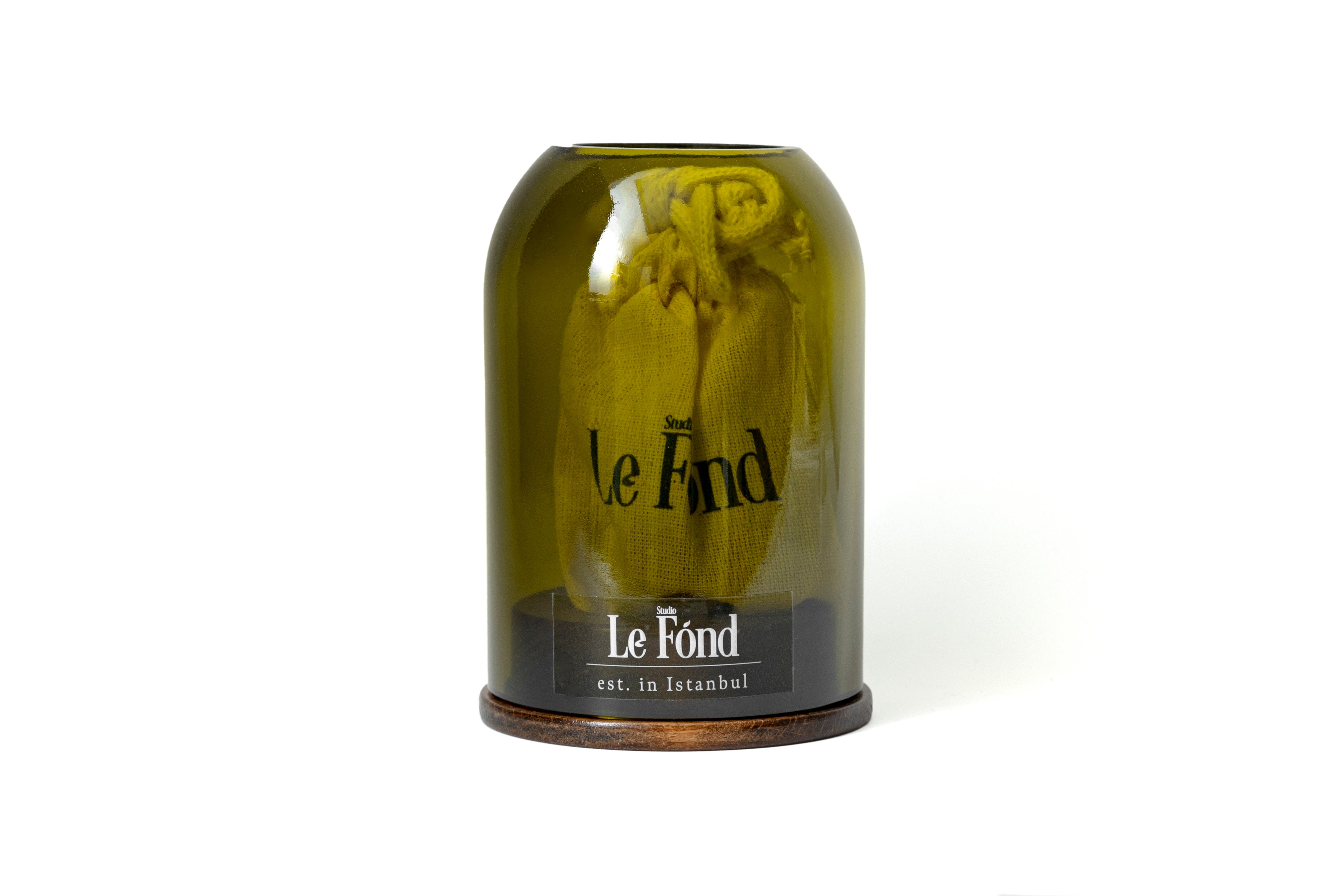 Upcycle Tealight Mumluk - Ahşap Tabanlı